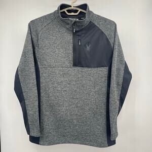 Spyder Fleece lined Pullover, Sweater, 1/2 Zip, Warm, Charcoal, Black Men's XXL